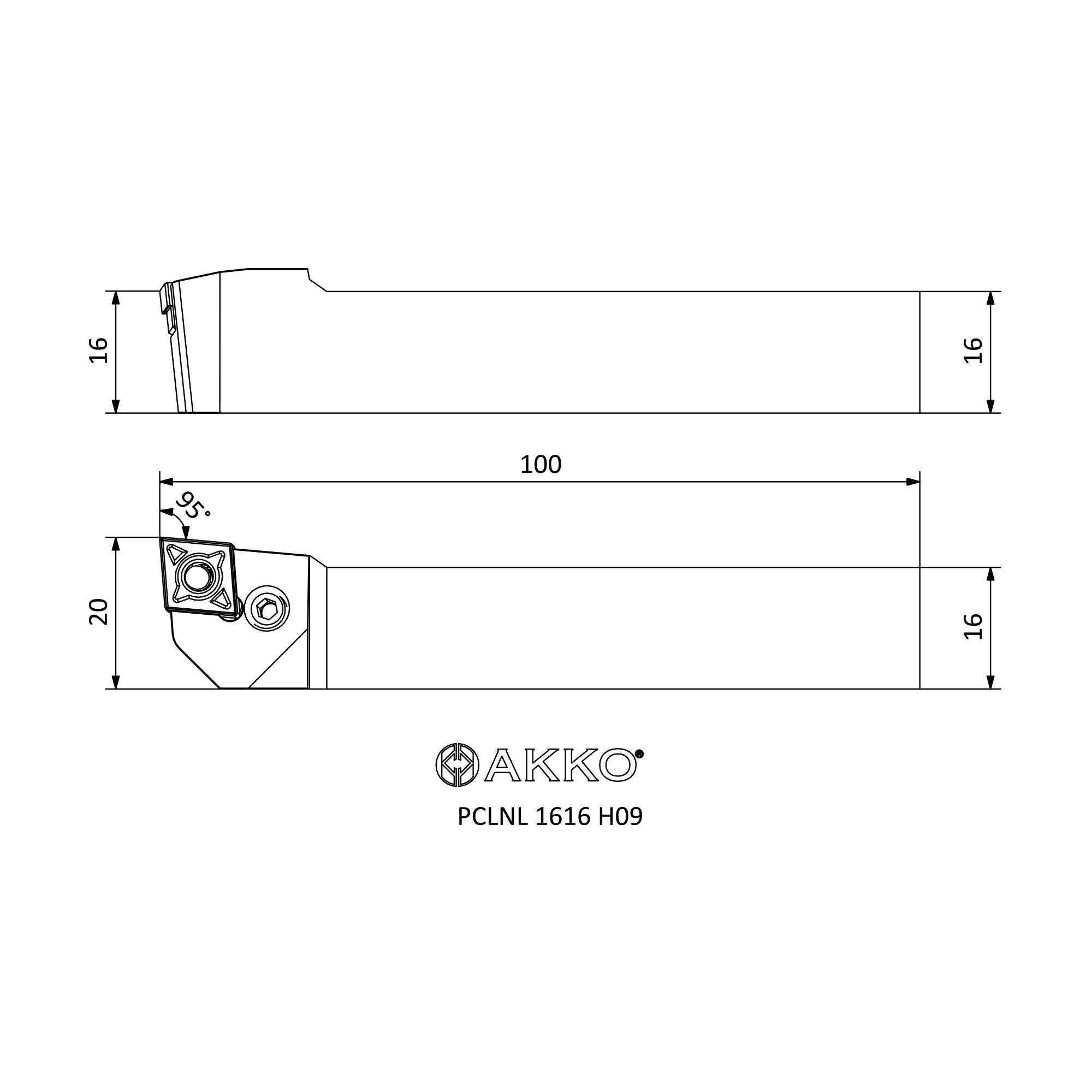 Pclnl H P System External Turning Toolholders Akko Metal