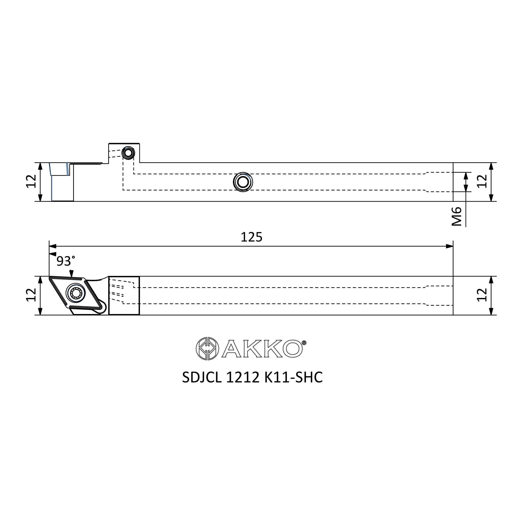 SDJCL 1212 K11 SHC S SYSTEM EXTERNAL TURNING TOOLHOLDERS AKKO METAL