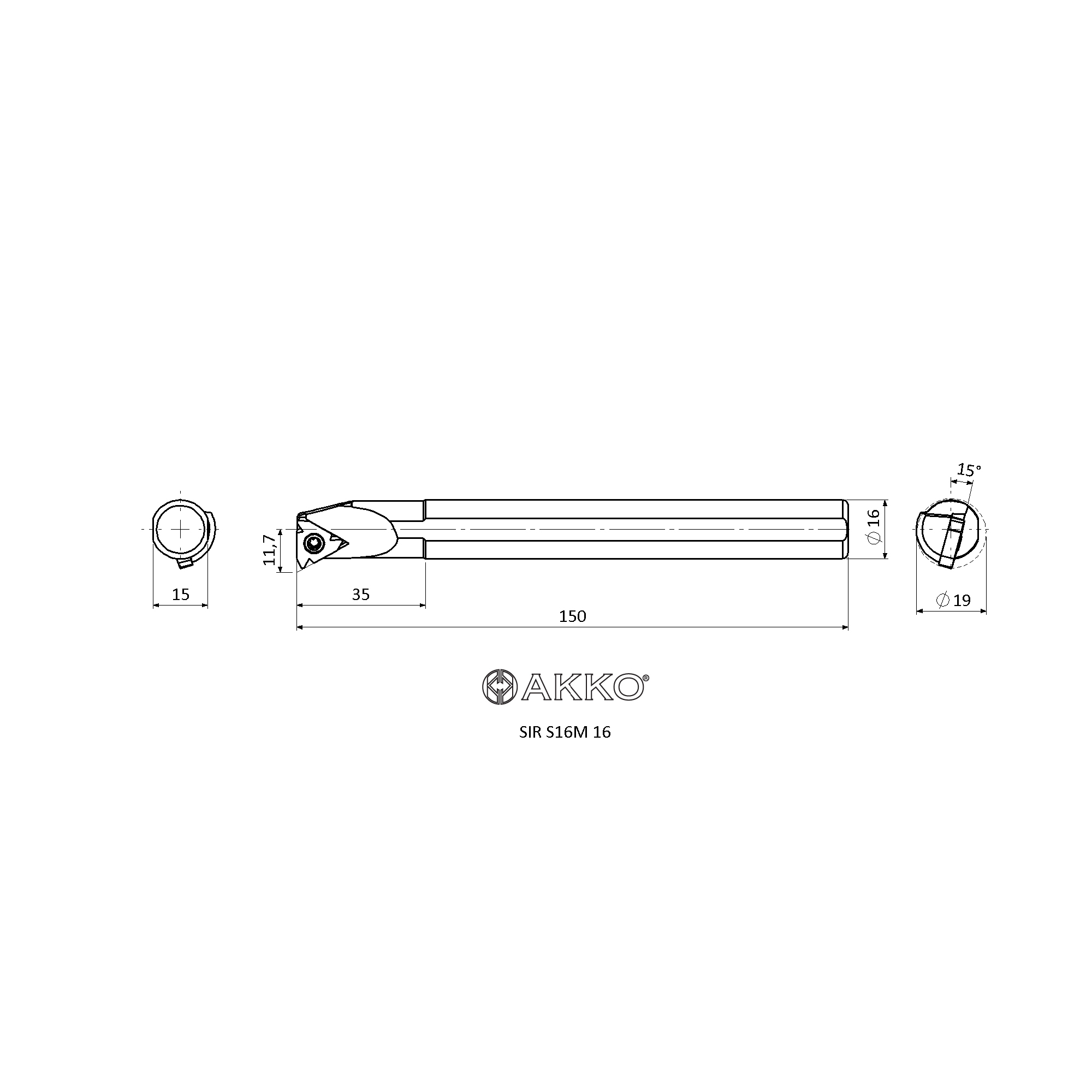 SIR S16M 16 - INTERNAL THREADING TOOLHOLDERS - AKKO METAL WORKING TOOLS ...