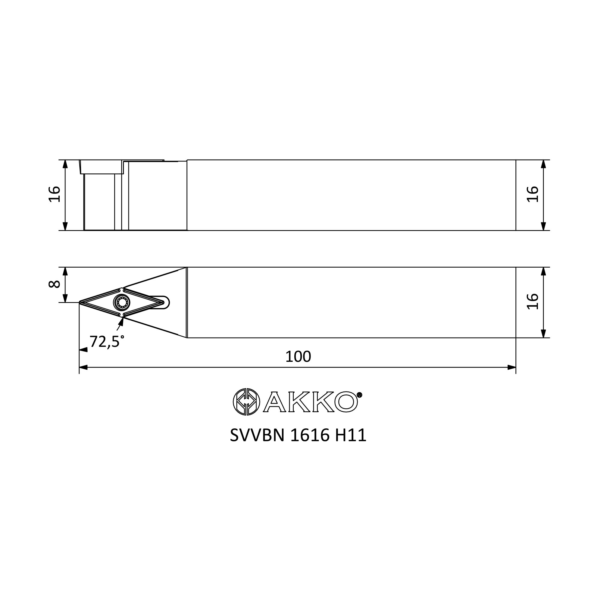 SVVBN 1616 H11 - S-SYSTEM EXTERNAL TURNING TOOLHOLDERS - AKKO METAL ...